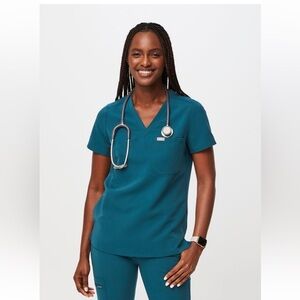 Figs Scrubs- Caribbean Blue. Livingston pants- small regular. Catarina top XS